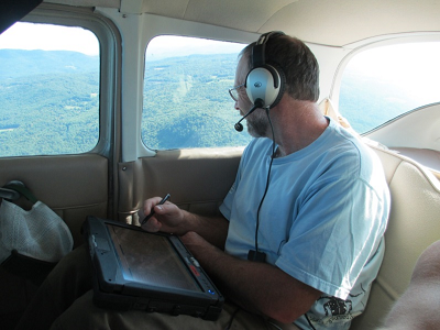 Aerial sketch mapping provides direct recording of sketched disturbance features on a moving map display into a GIS model for data analysis.