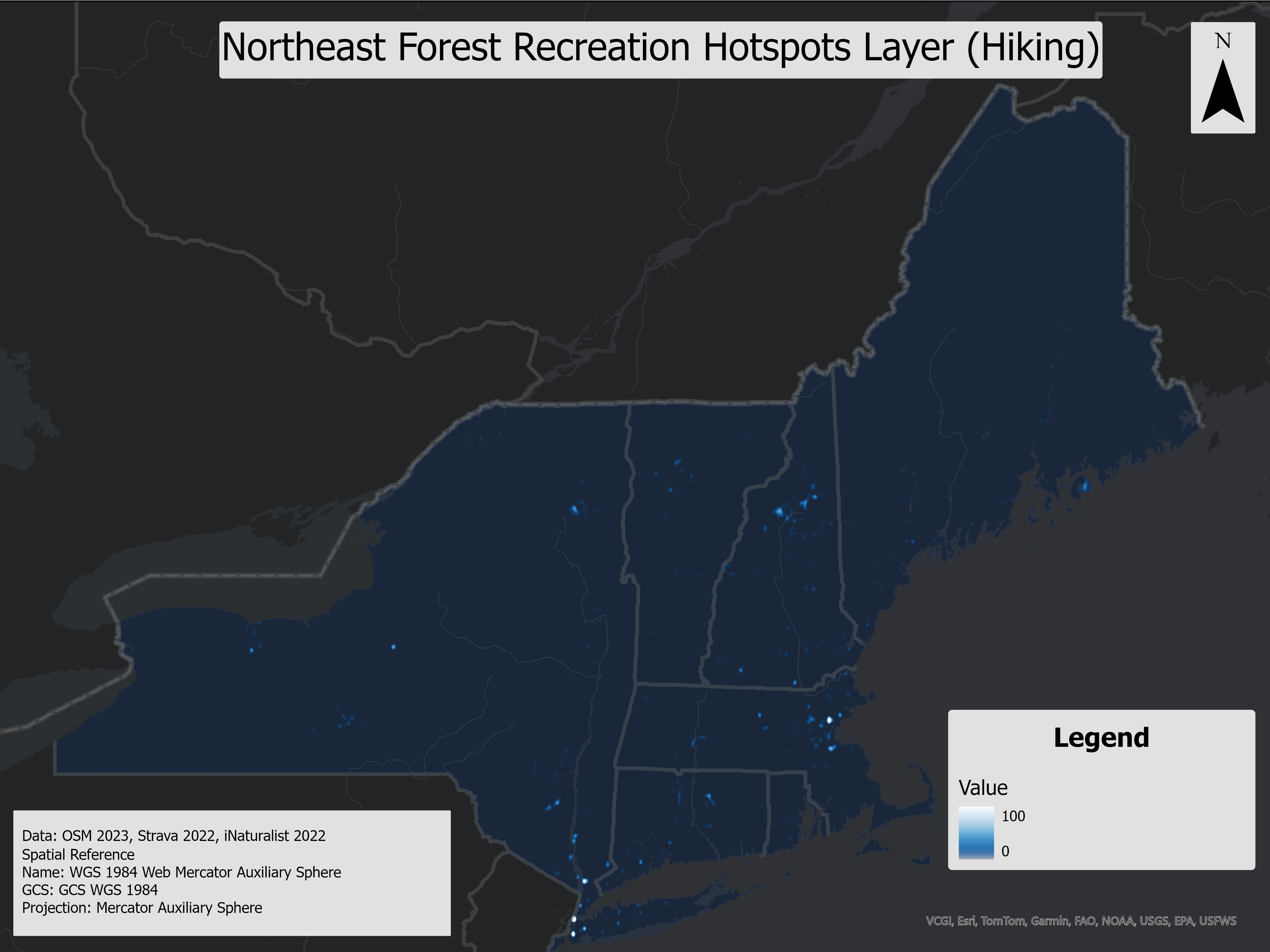 forest recreation hotspots in the Northeast USA