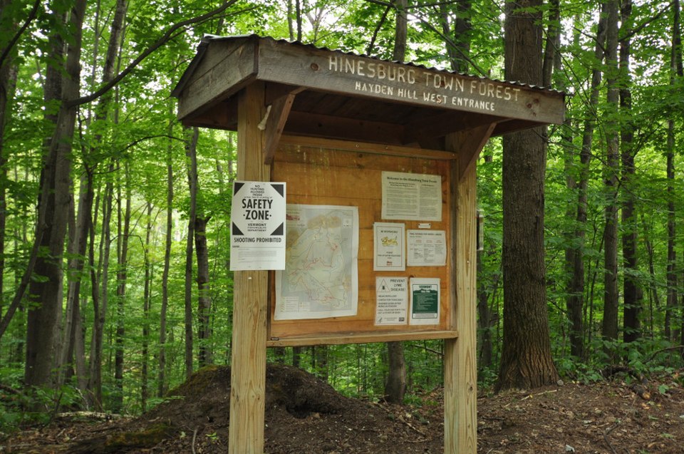 Hinesburg Town Forest Sign