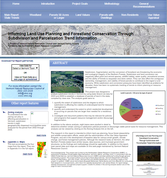 Thumbnail for Vermont Town Parcelization Data 2003 to 2009