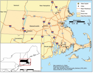 Thumbnail for Forest fragmentation in Massachusetts, USA: a town-level assessment using morphological spatial pattern analysis and affinity propagation