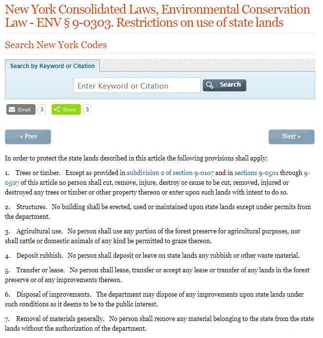 Thumbnail for Restrictions on use of state lands (Statute 9-0303)